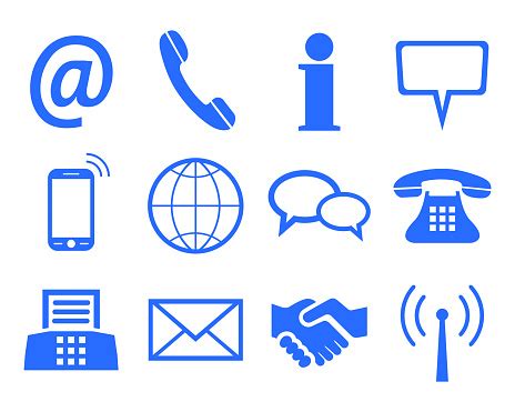 Blue Contact Icons Stock Vector Stock Illustration - Download Image Now - iStock