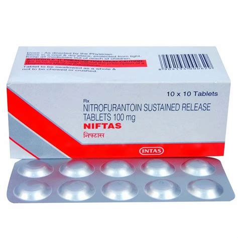 Nitrofurantoin 100mg Niftas SR Tablet, Manufacturer: Intas Pharmaceuticals Ltd at Rs 147/strip ...