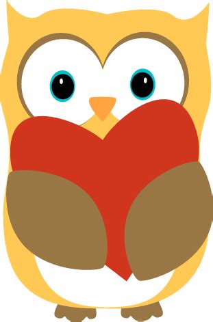 owl with a heart - Clip Art Library