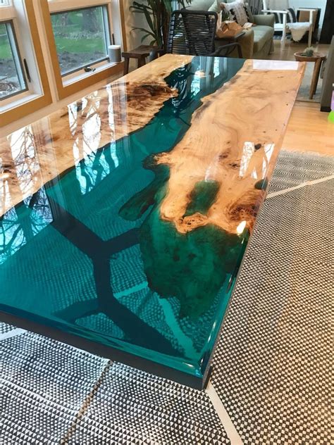 55 Amazing Epoxy Table Top Ideas You’ll Love To Realize To see More visit👇 | Resin countertops ...