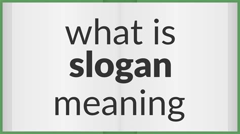 Slogan | meaning of Slogan - YouTube