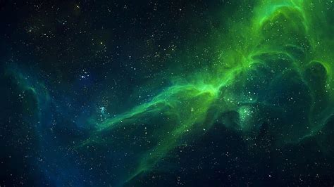 3840x2160px, 4K free download | Beautiful Green Space Nebula Stars ...