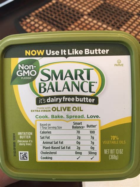 Smart Balance Spreadable Butter Nutrition Facts – Runners High Nutrition