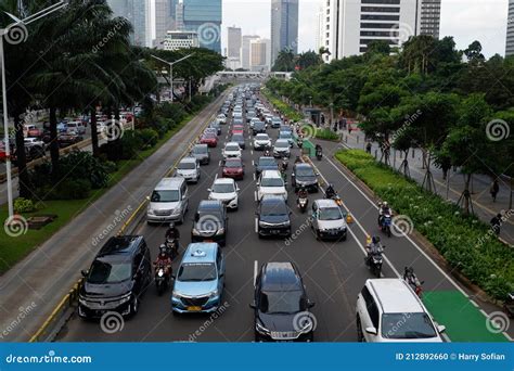 Heavy Traffic Jam during Rush Hour in Jakarta, Indonesia Editorial ...