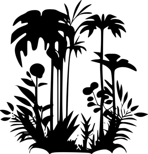 Jungle, Black and White Vector illustration 23540091 Vector Art at Vecteezy