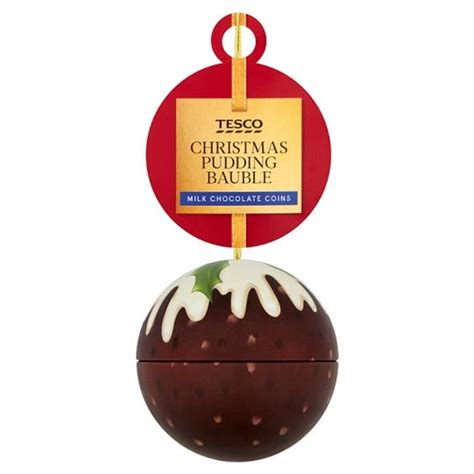 Tesco Christmas Pudding Bauble with Milk Chocolate Coins, £0.75 | LatestDeals.co.uk