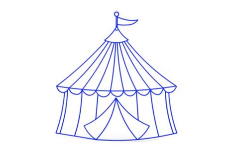 Tent Drawing: Simple, Easy, Circus and Step by Step