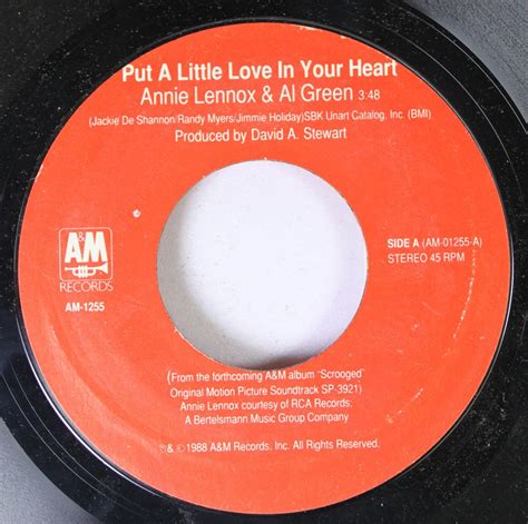 ANNIE LENNOX AND AL GREEN - ANNIE LENNOX AND AL GREEN 45 RPM PUT A LITTLE LOVE IN YOUR HEART / A ...