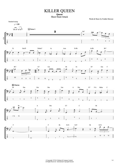 Killer Queen Tab by Queen (Guitar Pro) - Full Score | mySongBook