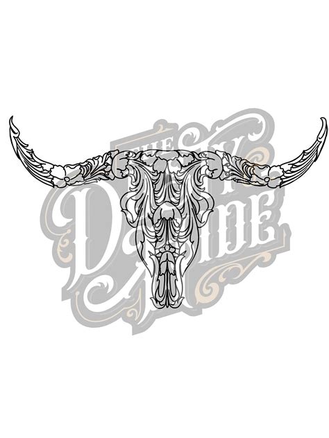 floral longhorn skull | Thedustyhide