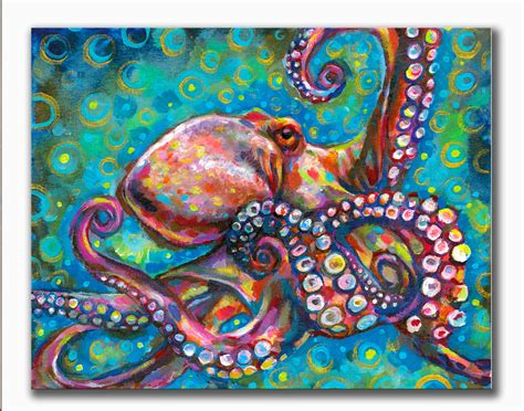 Space Octopus- octopus painting space art octopus wall art octopus ...