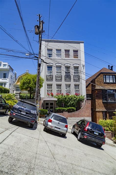 Parking in San Francisco at a Steep Hilly Street Editorial Photography ...