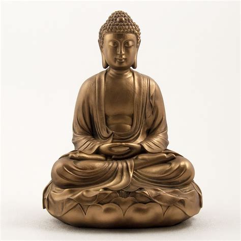 Buddha on Lotus Statue, cast with bronze-colored finish | Ziji | Statue, Buddha, Buddha statue