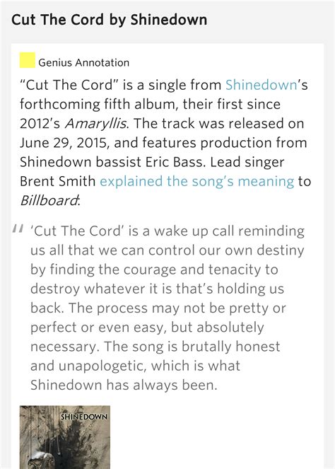 Cut The Cord – Cut The Cord Lyrics Meaning