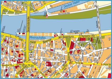 Cologne Bonn Map Tourist Attractions - TravelsFinders.Com