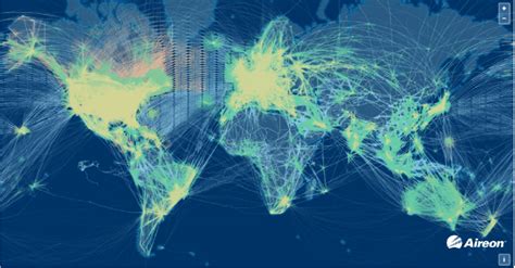 A screenshot of an interactive airspace map monitored by Flightaware | Download Scientific Diagram