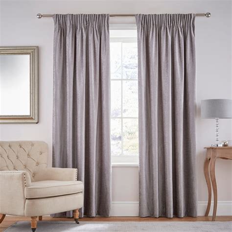 Dorma Lymington Grey Pencil Pleat Curtains | Dunelm