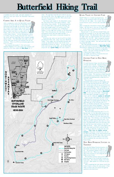 Butterfield Hiking Trail - Devils Den State Park Map - West Fork AR • mappery