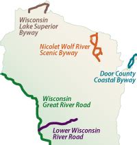 Scenic Drives Wisconsin Map - Angela Maureene