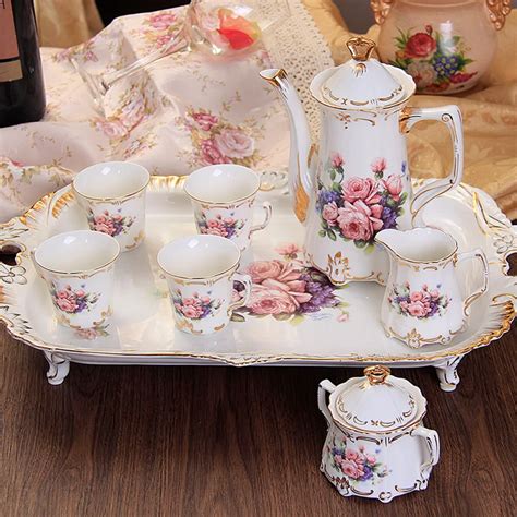 High Grade Porcelain 8pcs Ceramic Chinese Porcelain Tea Pot Set,Flower ...