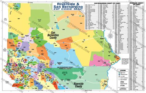 Riverside and San Bernardino Counties Zip Code Map – Otto Maps