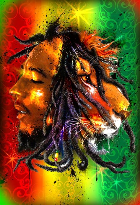 13 x 19 Original Print Custom Art of Reggae Rasta by NonUglyFaces