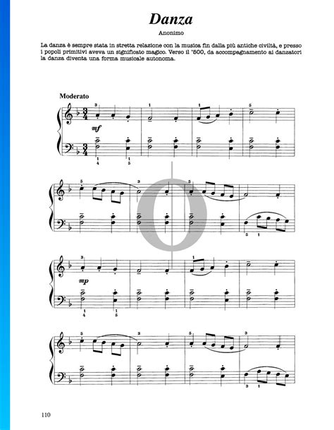 Danza (Anonymous) Piano Sheet Music - OKTAV