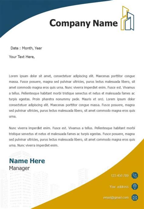 Contractor Letterhead Design Template | Presentation Graphics ...