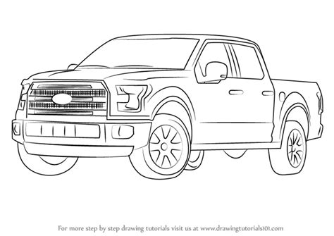 Learn How to Draw Ford F-150 Truck (Trucks) Step by Step : Drawing ...