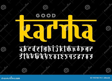 Indian style font stock vector. Illustration of modern - 194746170