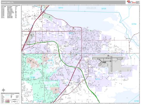 Sanford Florida Wall Map (Premium Style) by MarketMAPS - MapSales