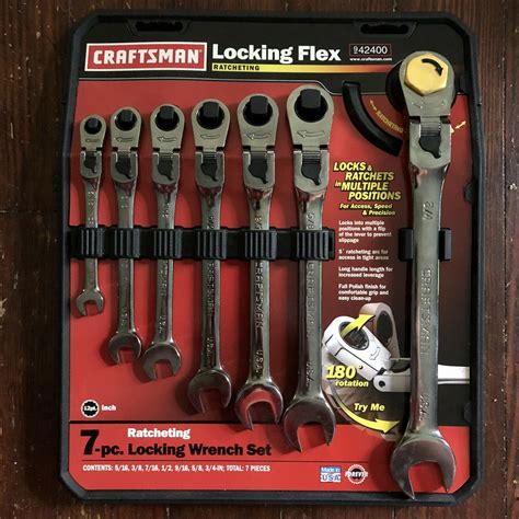 Craftsman 7 Piece Standard Flex Head Ratcheting Wrench Set 5/16 - 3/4in. USA - Everything Else