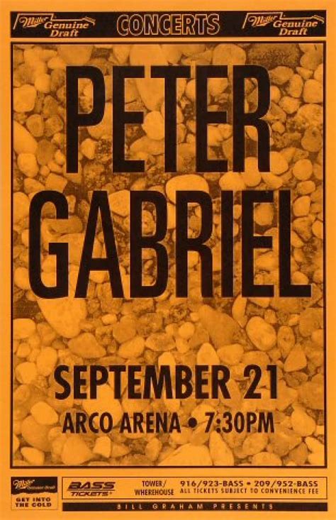 Peter Gabriel Vintage Concert Poster from Arco Arena, Sep 21, 1993 at Wolfgang's