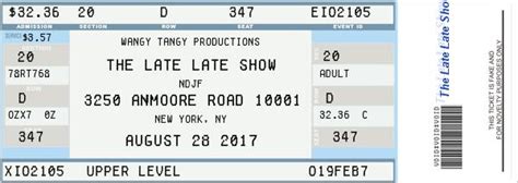 Late Late Show Ticket