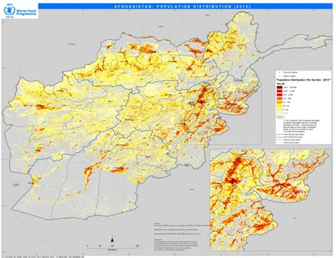 Afghanistan: Population Distribution (2013) - Afghanistan | ReliefWeb