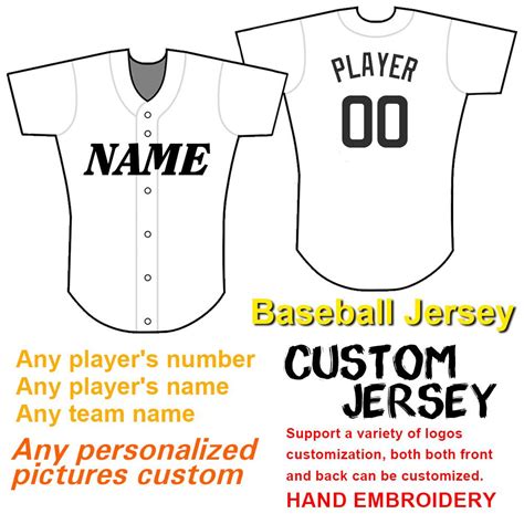 Custom Mens Personalized Baseball Jerseys With Embroidered Numbers And Team Names Add Your Own ...