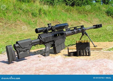 Sniper Rifle Caliber .50 BMG With Ammo Stock Photo - Image: 43133756