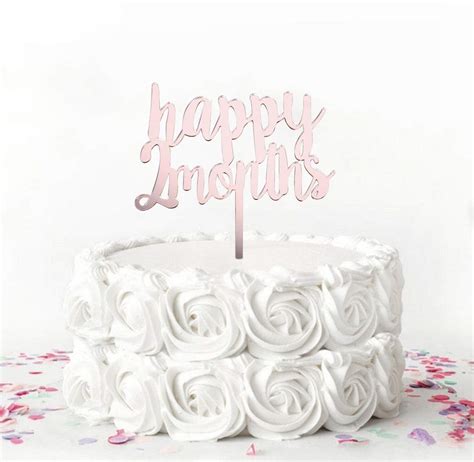 Starsgarden Rose Gold Happy 2 Months Birthday Acrylic Cake Topper 2 ...