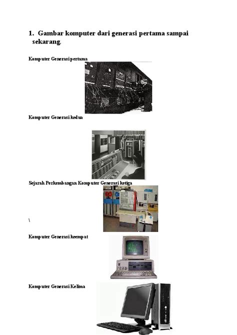 (DOC) Gambar komputer dari generasi pertama sampai sekarang. Komputer Generasi pertama Komputer ...