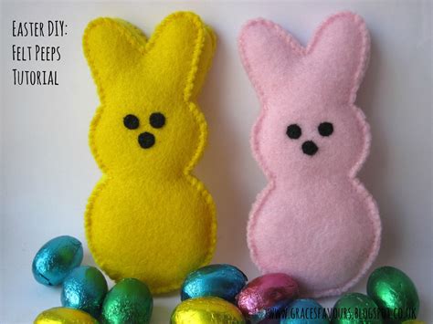 Grace's Favours - Craft Adventures: How To - Felt Easter Peeps Bunnies ...