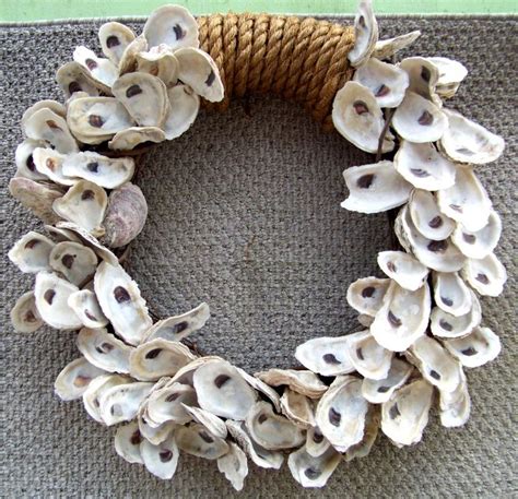 Oyster Shell Wreath - Large | Shell crafts, Shell wreath, Oyster shell ...