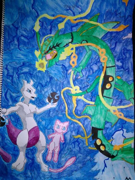 mewtwo vs mega rayquaza🐲 | Anime Amino