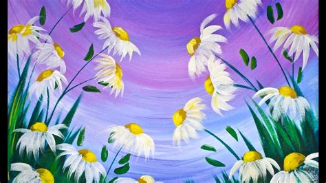 EASY Spring Flowers Acrylic Painting on Canvas for Beginners #lovespringart2017 - YouTube