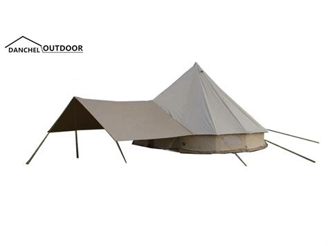 Danchel 3m 4m 5m Waterproof Cotton Canvas Bell Tent With Sun Shelter ...
