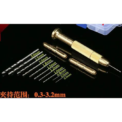 Pure Copper Handle + 10pcs Bits Precision Manual Drill Hand Tool Manual ...