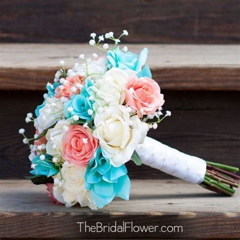 Image result for Turquoise and Coral Wedding Bouquets | Blue wedding ...