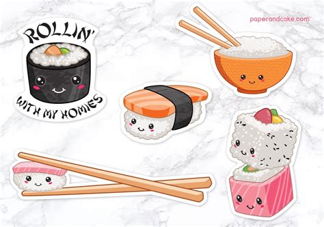 Sushi Sticker pack - Paper and Cake