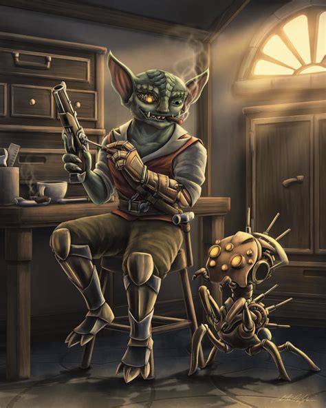 [OC][Art] Skwaarpeg, the Goblin Artificer : r/DnD