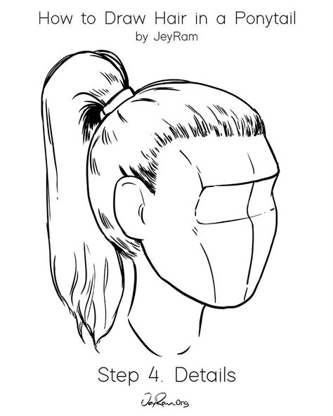 How to Draw Hair in a Ponytail: Easy Tutorial for Beginners - JeyRam ...