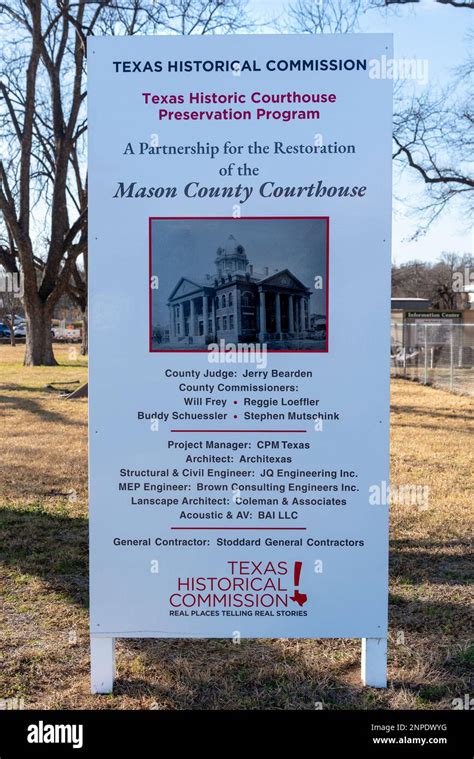 Sign for the restoration and preservation of the Mason County ...